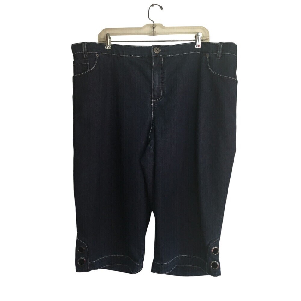 Essentials Capris Women's Size 22 / 24 Navy Blue Cotton Blend